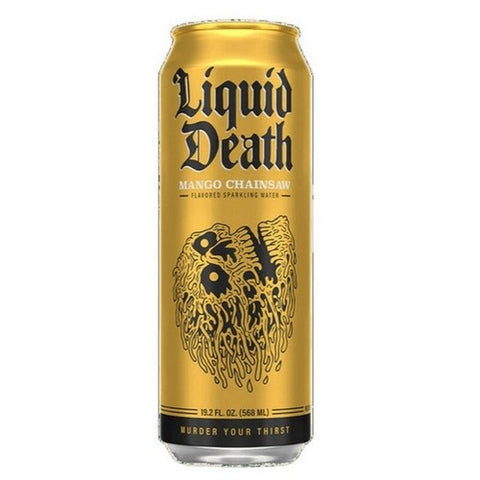 Liquid Death, Sparkling Water Mango Chainsaw, 19.2 Oz (case Of 24)
