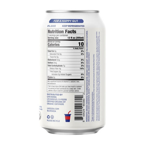 Live Soda, Kombucha Fountain Cola, 12 Oz (Case Of 6)