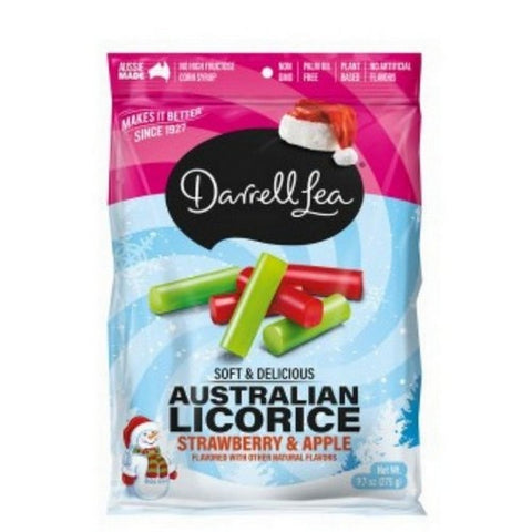 Darrell Lea, Christmas Strawberry And Apple Licorice, 9.7 Oz (Case Of 12)