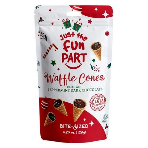 Just The Fun Part, Peppermint Dark Chocolate Waffle Cones, 4.23 Oz (Case Of 6)