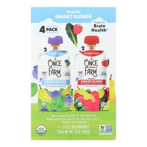 Once Upon A Farm, Organic Smart Blend Kids' Snack Variety, 3.5 Oz X 4 (Case Of 6)
