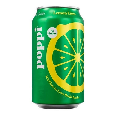 Poppi, Lemon Lime Prebiotic Soda, 12 Oz (Case Of 12)