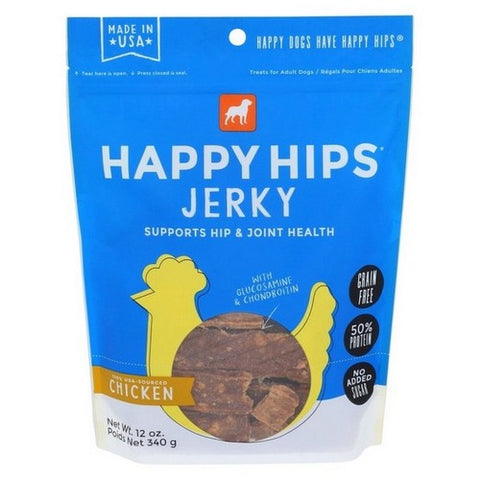 Happy Hips, Dog Treats Jerky Chicken, 12 Oz (Case Of 6)