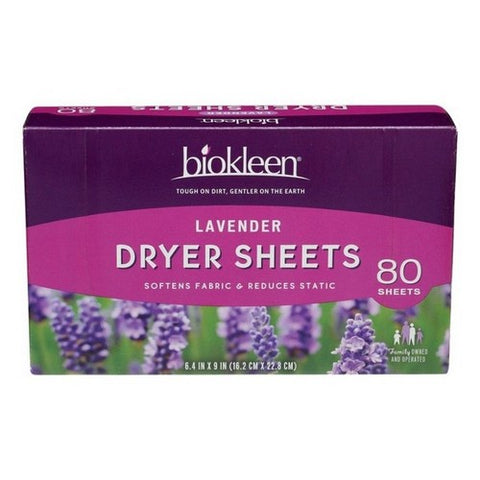 Bio Kleen, Dryer Sheets Lavender, 80 Count (Case Of 6)