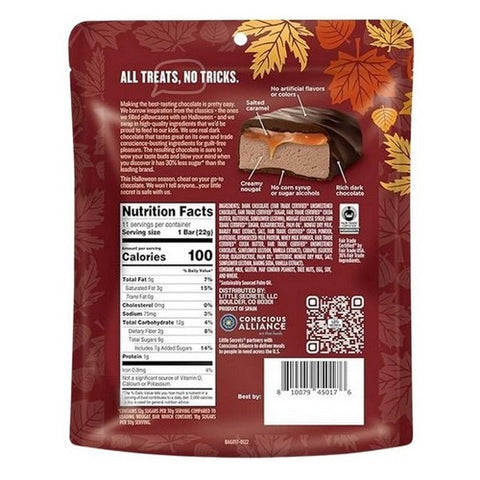 Little Secrets Llc, Creamy Nougat Bars Salted Caramel In Dark Chocolate, 8.5 Oz (Case Of 6)