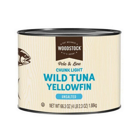 Woodstock, Chunk Light Yellowfin Tuna Unsalted, 66.3 Oz (Case Of 6)