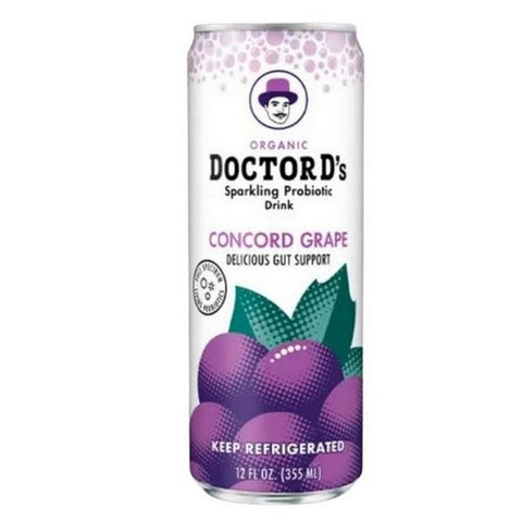 Doctor D's, Organic Sparkling Probiotic Water Concord Grape, 12 Oz (Case Of 6)