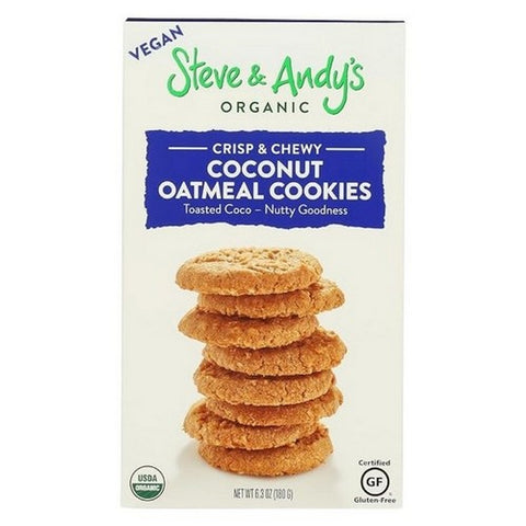 Steve And Andy's, Organic Vegan Oatmeal Coconut Cookies, 6.3 Oz (Case Of 6)