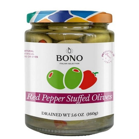 Bono, Olives Red Pepper Stuffed, 5.6 Oz (Case Of 6)