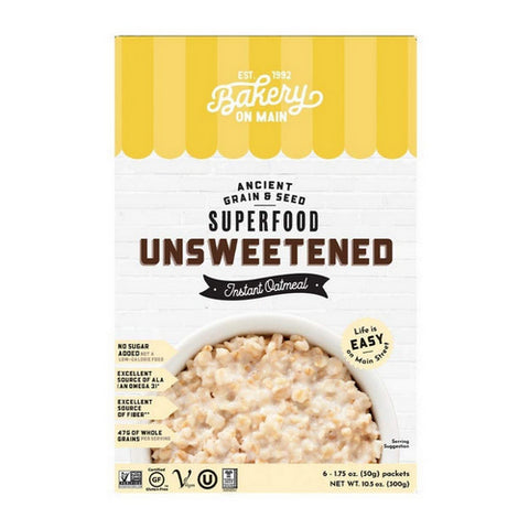 Bakery On Main, Instant Oatmeal Gluten Free Unsweetened, 10.5 Oz (Case Of 6)
