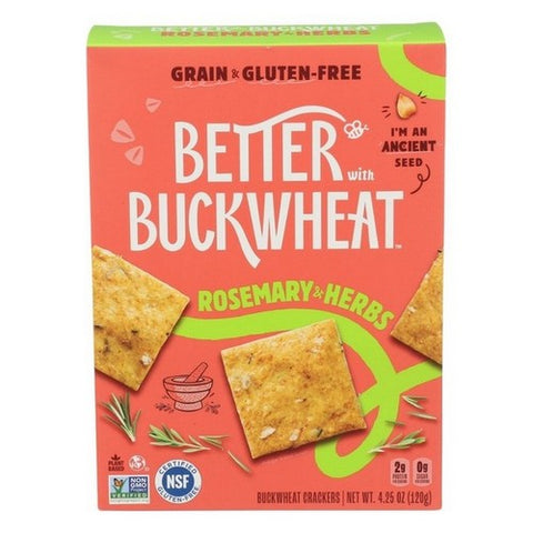 Better With Buckwheat, Rosemary Herb Crackers, 4.25 Oz (Case Of 6)