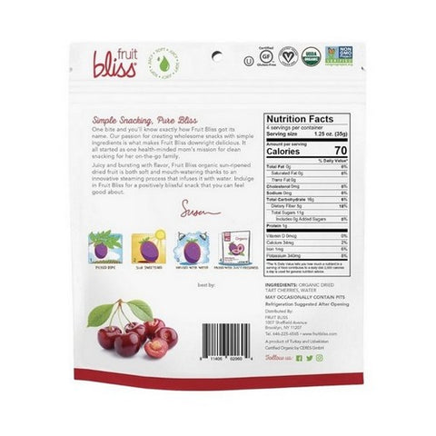 Fruit Bliss, Organic Tart Dried Cherries, 4 Oz (Case Of 6)