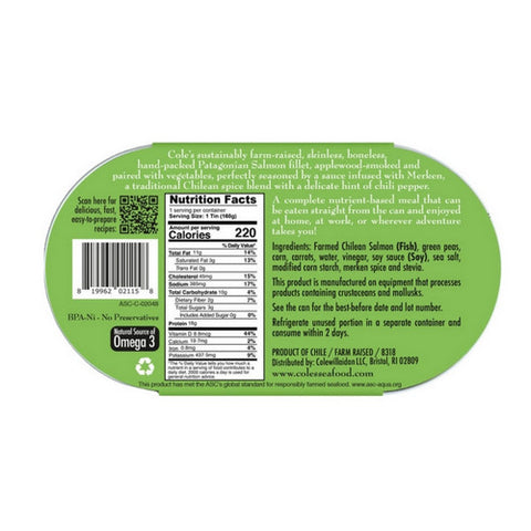 Coles, Patagonian Salmon Smoked Fillet With Vegetables, 5.6 Oz (Case Of 6)