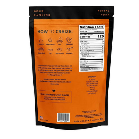 Craize, Plantain Toasted Corn Crackers, 4 Oz (Case Of 6)