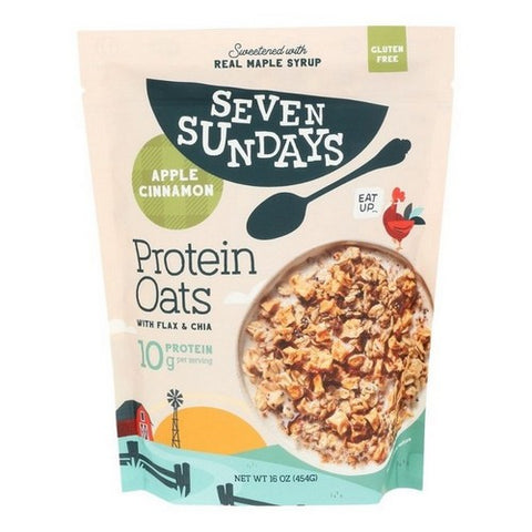 Seven Sundays, Seven Protein Oats Apple Cinnamon, 16 Oz (Case Of 6)