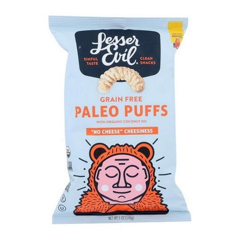 Lesser Evil, Organic Paleo Puffs Crunchy No Cheese Cheesiness, 5 Oz (Case Of 9)