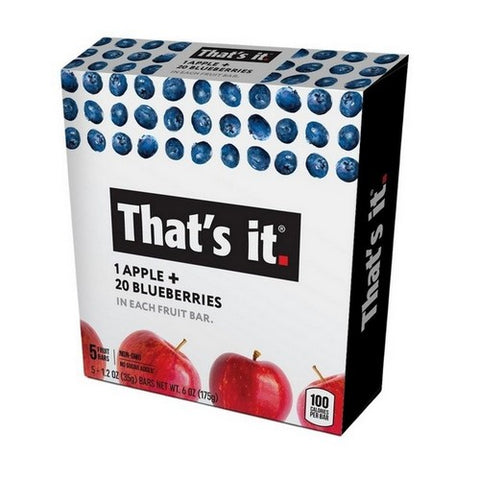 That's It, Fruit Bar Apple And Blueberry, 1.2 Oz X 5 Count (Case Of 6)