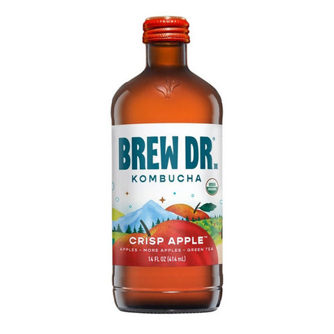 Brew Dr Kombucha, Crisp Apple Kombucha, 14 Oz (Case Of 12)