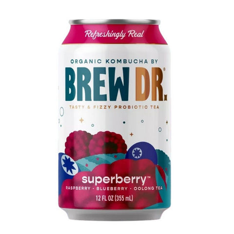 Organic Superberry Kombucha 12 Oz X 4 Count (Case Of 6) by Brew Dr Kombucha