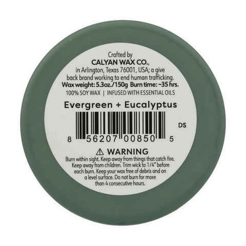 Calyan Wax Co, Evergreen Plus Eucalyptus Soy Candle, 5.3 Oz (Case Of 6)