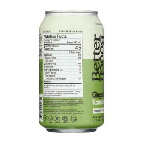 Better Booch, Ginger Boost Kombucha, 12 Oz (Case Of 12)
