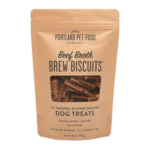 Portland Pet Food, Beef Broth Brew Biscuits Dog Treats Bag, 5 Oz (Case Of 6)