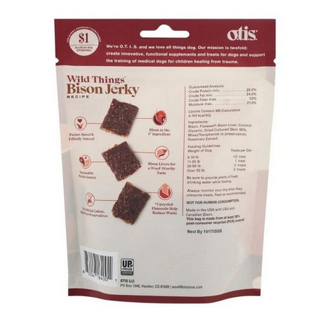 O.T.I.S, Dog Treat Jerky Bison, 4 Oz (Case Of 6)