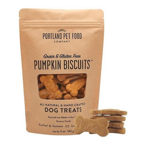 Portland Pet Food, Grain And Gluten Free Pumpkin Dog Biscuits Bag, 5 Oz (Case Of 6)