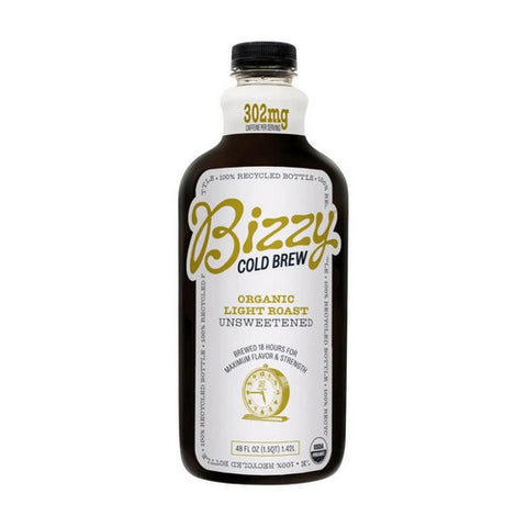 Organic Light Roast Unsweetened Cold Brew Coffee 48 Oz (Case Of 6) by Bizzy Coffee