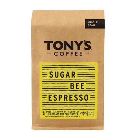 Tonys Coffee, Whole Bean Sugar Bee Espresso, 12 Oz (Case Of 6)