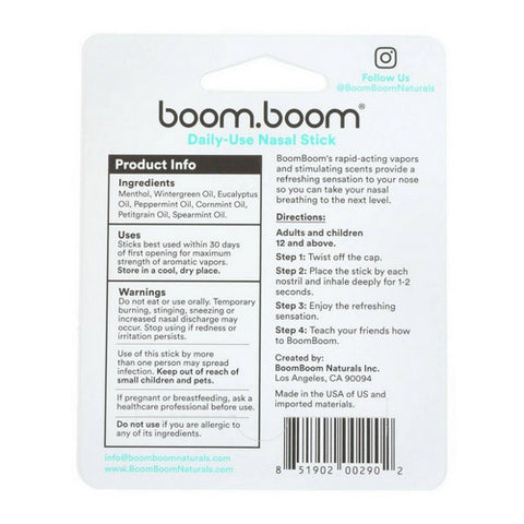 Boom.Boom, Wintermint Nasal Stick, 1 Count (Case Of 6)