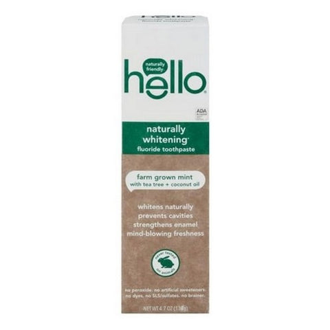 Hello Products, Llc, Toothpaste Natural Whitening Fluoride, 4.7 Oz (Case Of 6)