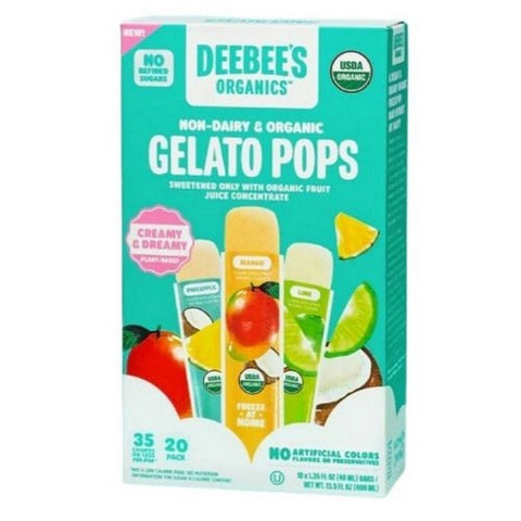 Deebees Organic, Shelf Stable Gelato Pops 3 Flavor Gelato Pops, 1.35 Oz X 8 Count (Case Of 12)