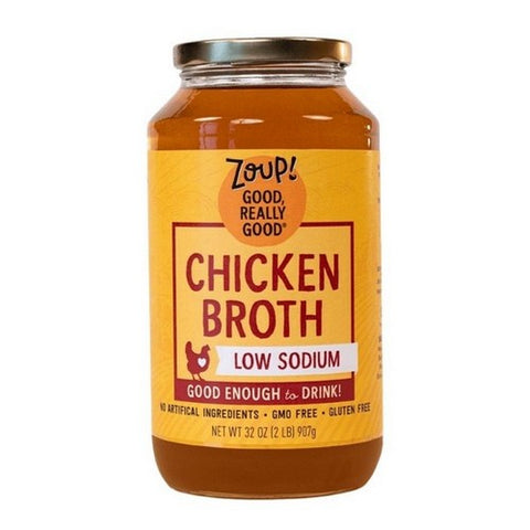 Zoup Good Really, Low Sodium Chicken Broth, 32 Oz (Case Of 6)