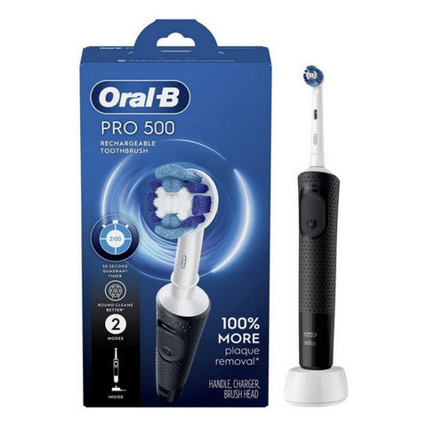 Oral-B, Pro 500 Rechargeable Electric Toothbrush With Brush Head Black, 1 Count