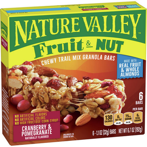Nature Valley, Chewy Trail Mix Bars Cranberry And Pomegranate, 6.7 Oz (Case Of 12)