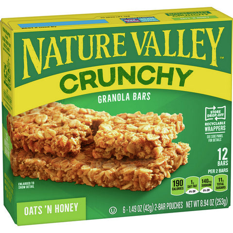 Nature Valley, Crunchy Oats And Honey Granola Bars, 8.94 Oz (Case Of 12)