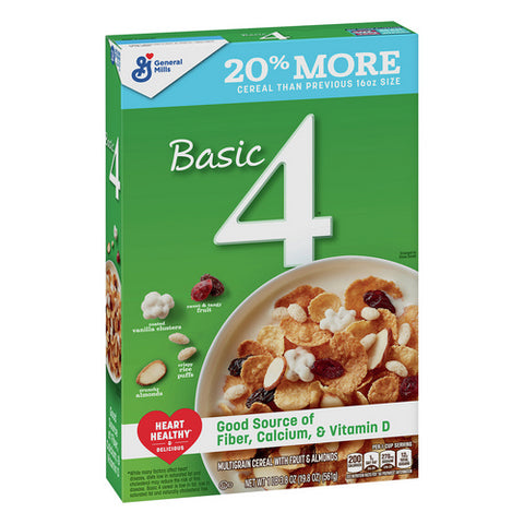 General Mills, Basic 4 Multigrain Cereal With Fruit And Almonds, 19.8 Oz (Case Of 6)