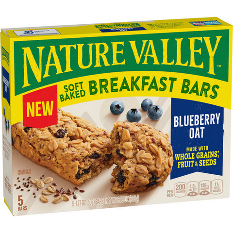 Nature Valley, Soft Baked Breakfast Blueberry Oat Bars, 8.85 Oz (Case Of 6)