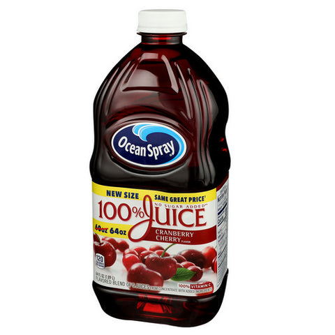 100% Juice Cranberry Cherry No Sugar Added 64 Oz (Case Of 8) by Ocean Spray