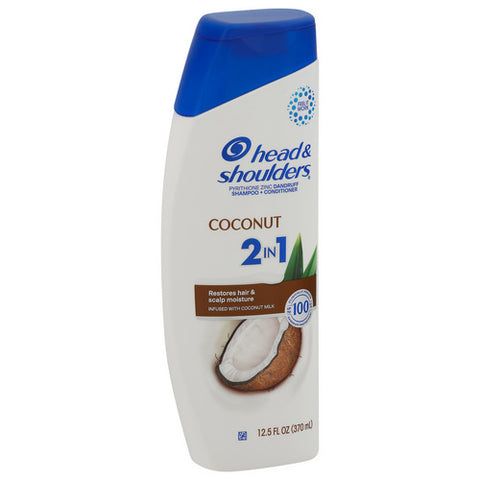 Head & Shoulders, Coconut Anti Dandruff 2-In-1 Shampoo And Conditioner, 12.5 Oz (Case Of 6)