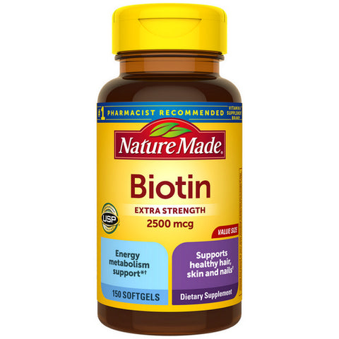 Nature Made, Biotin Softgels, 2500 Mcg, 150 Count (Case Of 3)