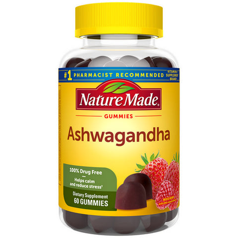 Nature Made, Ashwagandha Mixed Berry Gummies, 60 Count (Case Of 3)