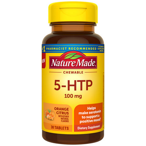Nature Made, 5 HTP Chewable Orange Citrus, 100 Mg, 30 Count (Case Of 3)