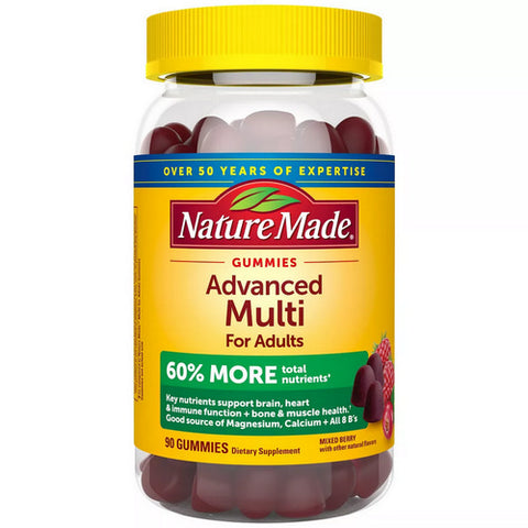 Nature Made, Advanced Multi For Adults Mixed Berry Gummies, 90 Count (Case Of 3)