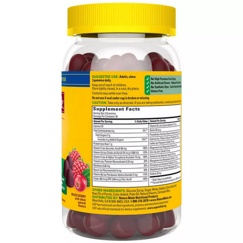 Nature Made, Advanced Multi For Adults Mixed Berry Gummies, 90 Count (Case Of 3)