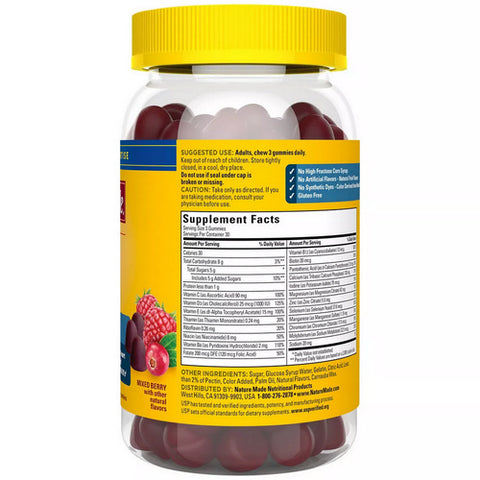 Nature Made, Advanced Multi For Him Mixed Berry Gummies, 90 Count (Case Of 3)
