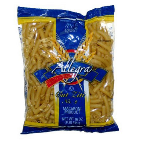 Cut Ziti Pasta 16 Oz (Case Of 20) by Allegra