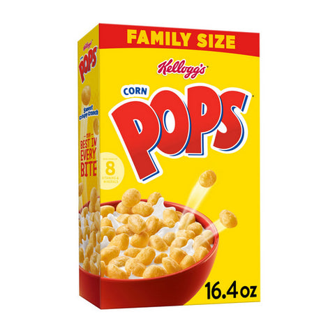 Kellogg's, Corn Pops Breakfast Cereal Family Size, 16.4 Oz (Case Of 6)