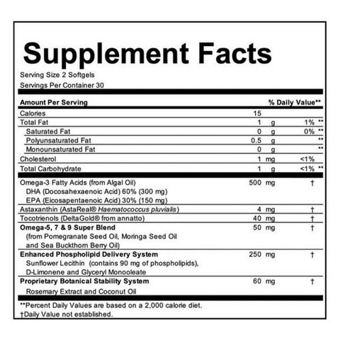 AstaMatrix, AstaMatrix Algae Omega 3 DHA EPA, 60 Softgels
